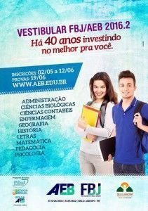 Inscrições para o vestibular 2016.2 da AEB Belo Jardim seguem até o dia 12 de junho