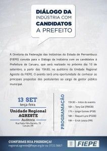 Fiepe promove Diálogo da Indústria com candidatos à Prefeitura de Caruaru