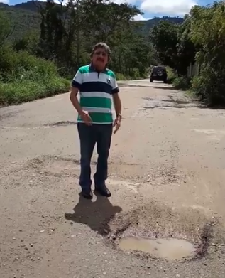 Vereador cobra melhorias em estrada de Taboquinha