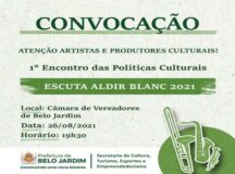 Lei Aldir Blanc 2021: Prefeitura de Belo Jardim convoca artistas e produtores culturais para 1° Encontro das Políticas Culturais