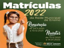Prefeitura de Belo Jardim anuncia período de rematrículas e matrículas para o ano letivo 2022 da rede municipal de ensino