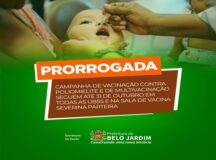 Campanha de Vacinação contra a Poliomielite e Multivacinação é prorrogada até 31 de outubro