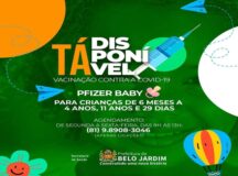 Belo Jardim começa vacinação contra a covid-19 de bebês de 6 meses a 4 anos sem comorbidades — Foto: Divulgação/Prefeitura