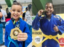 Arthur Brito e Anna Mellyssa, conquistaram Ouro em competição interestadual de Judô em Caruaru - Foto: Cortesia