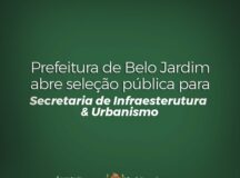 Prefeitura de Belo Jardim abre seleção pública simplificada para a Secretaria de Infraestrutura e Urbanismo